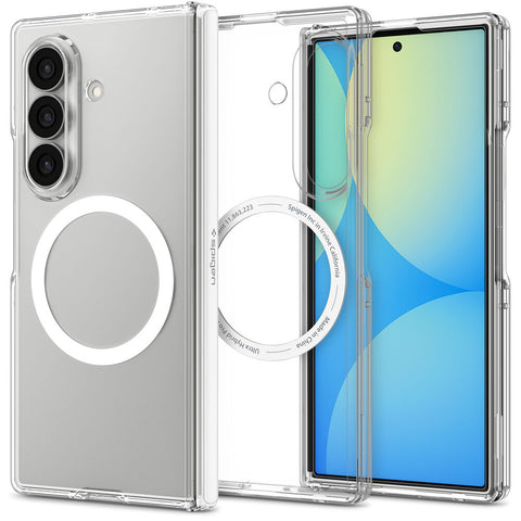 Spigen Galaxy Z Fold 8 Ultra Ultra Hybrid Pro (MagFit) Case (Clear Case / White Ring)
