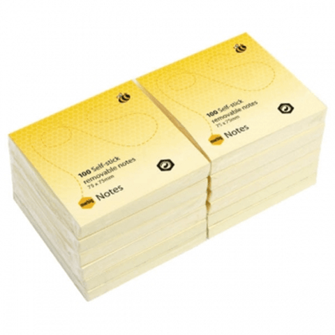 Marbig Sticky Notes 75x75mm (Yellow) [Pack 12]