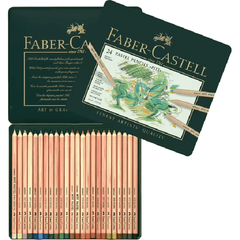 Faber-Castell Pitt Pastel Colour Pencils Set Coloured Professional [Tin 24]