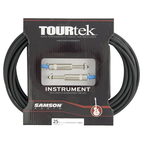 Tourtek Male Instrument Cable Jack Connector Cord 7.6m (Black)
