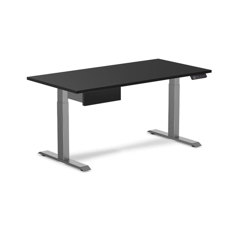 Desky Single Standing Desk With Drawer - Black / 1500x750mm / Space Grey