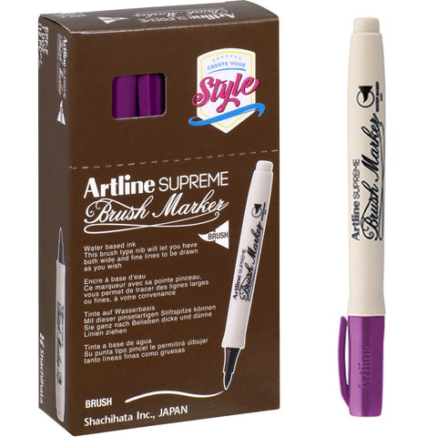 Artline Supreme Brush Marker Box of 12 (Magenta)