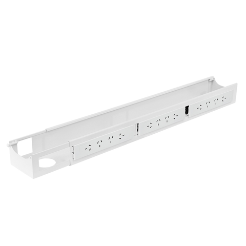 Quad Frame Channel + Mounting Bracket - White / 12 Plugs