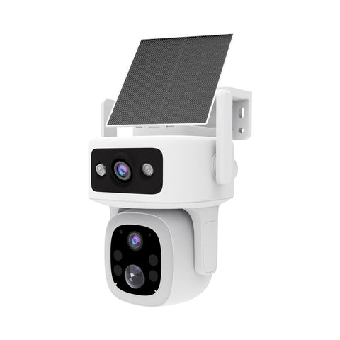 Laser 4G Outdoor Security Camera with Solar Panel (White)