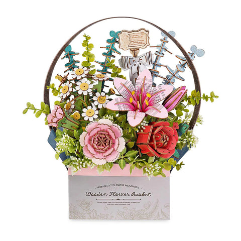 Robotime Wood Bloom Flower Basket
