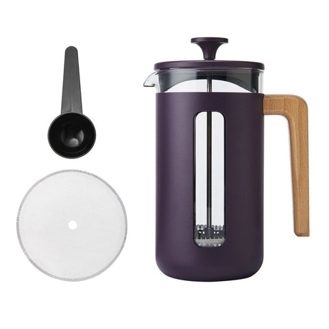 La Cafetiere Pisa 8-Cup Cafetiere Manual Glass Coffee Press Maker (Purple)