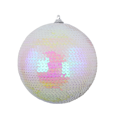 Christmas Warehouse - DECR2632 Whimsical Iridescent Pastel Grand Sequin Mermaid Scale Bauble 12cm
