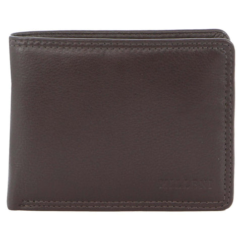 Milleni Men's Leather Card/Cash RFID Protected Tab Wallet 11cm Brown