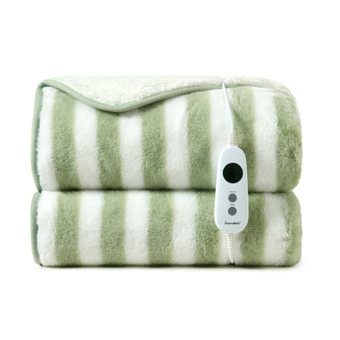 Dreamaker Linea Faux Fur Heated Throw [180x200cm] (Olive)