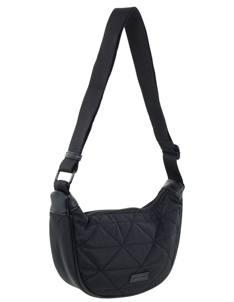 Pierre Cardin Women's Nylon Crescent Shoulder Crossbody Bag 29x9cm Black
