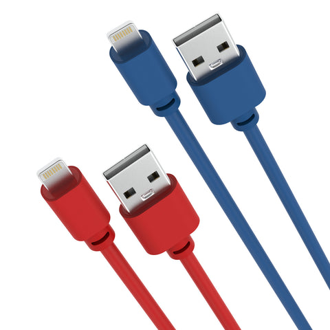 Laser 2m (2-pack) MFi Lightning Cable (Red/Blue)
