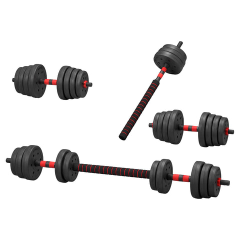 Everfit 30kg  Adjustable Dumbbell Set 4in1 Barbell Weight Plates Home Workout