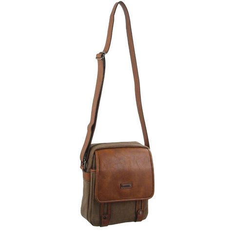 Pierre Cardin Canvas Crossbody Bag (Brown)