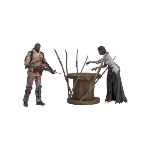 Mcfarlane Toys The Walking Dead 7in Morgan w/ Impaled Walker & Spike Trap Set
