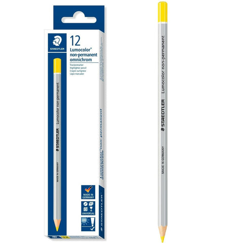 Staedtler 108 Lumocolor Non-Permanent Omnichrom Pencils Yellow Box 12