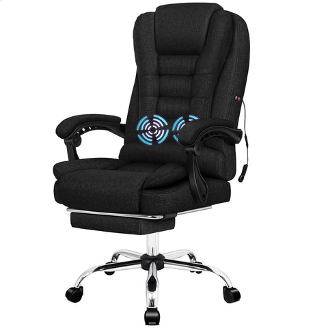 ALFORDSON Massage Office Chair Executive Fabric Seat Computer (Black)