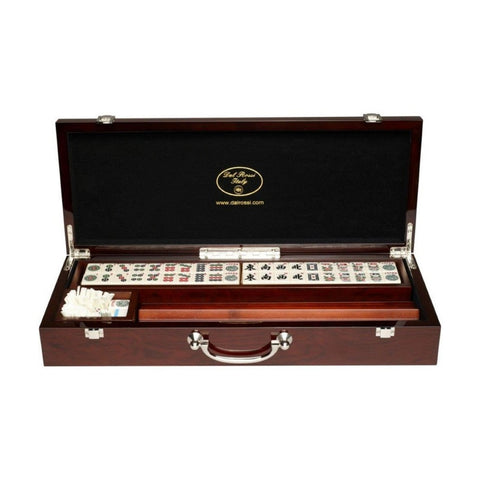 Dal Rossi Mahjong Deluxe Wooden Case 52cm With 3cm Tiles & Trays