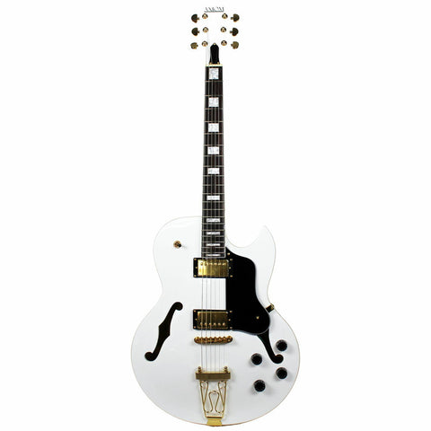 Axiom Columbia Hollow Body Guitar - White