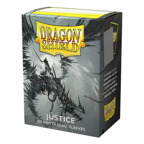 Arcane Tinmen Dragon Shield Standard 100ct Dual Matte Justice Silver Sleeves 63x88mm