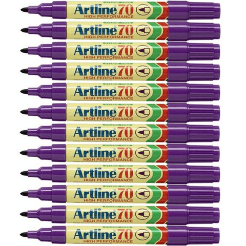 Artline 70 Box 12 Permanent Marker 1.5mm Bullet (Purple)
