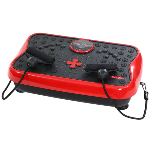 Everfit Vibration Machine Platform Vibrator with Resistance Rope Home Gym (Red)
