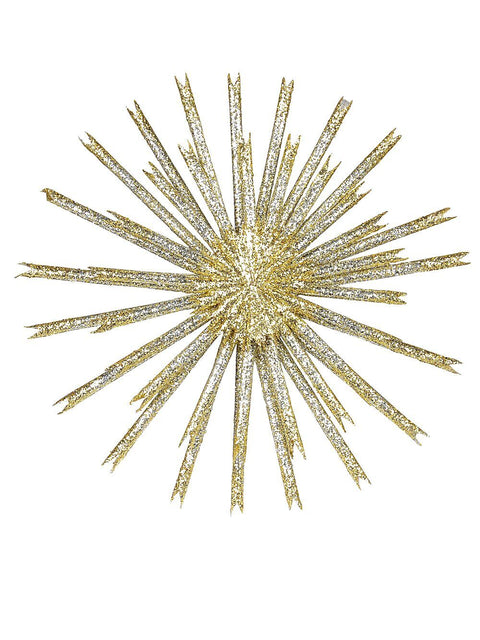 Christmas Warehouse - PICK2201 Gold & Platinum Starburst Ornament Christmas Tree Clip Pick | 25cm Gold & Platinum