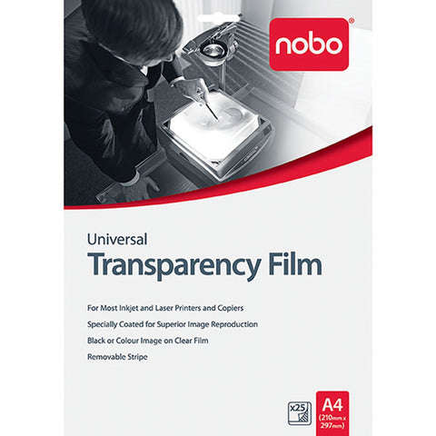 Nobo UF0025 Universal Inkjet/Laser Film Pack 25 OHP Overhead Projector