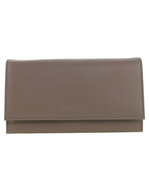 Pierre Cardin Women's Rustic Leather Protected RFID Wallet 19cm Taupe