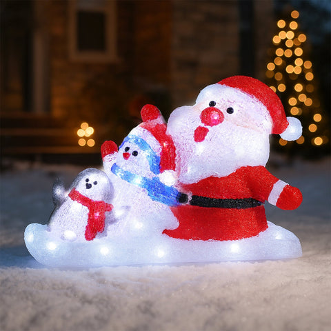 Lexi Lighting Acrylic Christmas Santa Penguin and Snowman