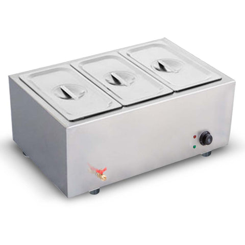 SOGA Stainless Steel Electric Bain-Marie Food Warmer 3 x 1/2 GN