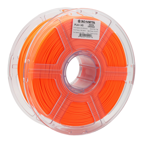 3D META High Speed PLA+ HS 3D Printing Filament - Neon Orange