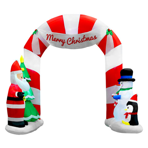 Jingle Jollys Christmas Inflatable Archwary Santa 3M Illuminated Decorations