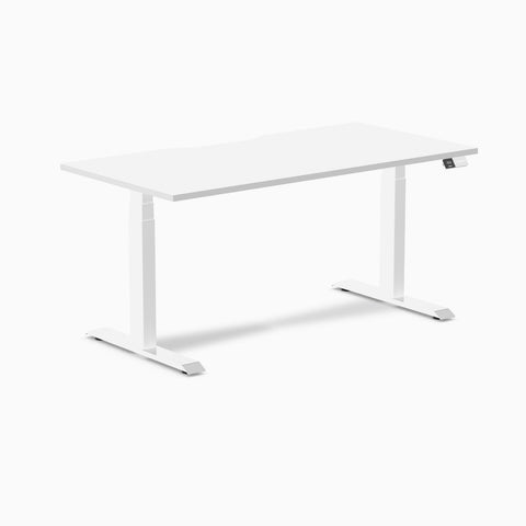 Desky Dual Scalloped Melamine Sit Stand Desk - White / 1500x750mm / White