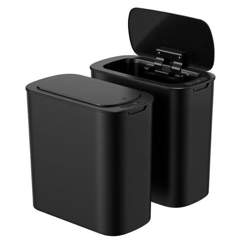 Devanti 11L Motion Sensor Kitchen Bins Slim Touchless Rubbish Can 2-Pieces Black