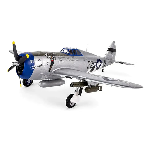 E-Flite RC Plane P-47 Razorback 1.2m Warbird BNF Basic with AS3X and Safe Select Technology