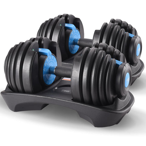 Powertrain 48kg Adjustable Dumbbell Set - Blue