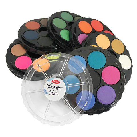 Jasart 36pc Voyager Art/Craft Watercolour Discs Set Artwork Colour Blending