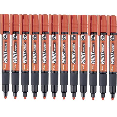 Pentel MMP20 Box 12 Paint Marker Medium Bullet Point (Orange)