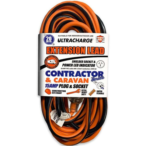 Ultracharge 20m Heavy-Duty Extension Lead 15A (240V)