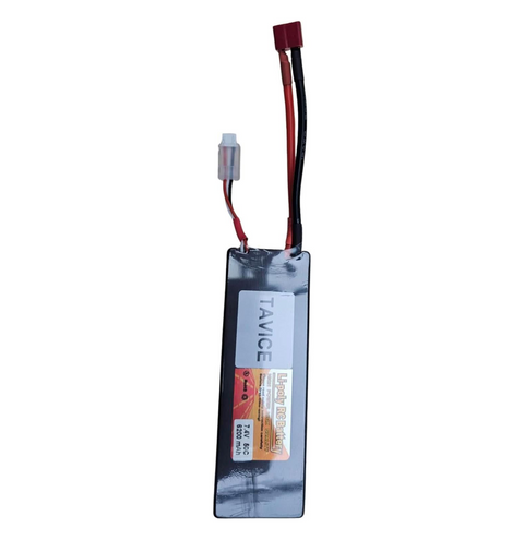 TAVICE 2S LiPo Battery 7.4V 6200mAh 50C Hard Case with T Connector Compatible with RC Cars, Trucks, 1/8 & 1/10 Buggy