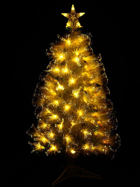 Christmas Warehouse - TREEFX73 90cm Iridescent Glow Pine Warm White Dynamic LED Fibre Optic Tree | 80 Tips White Iridescent with Warm White