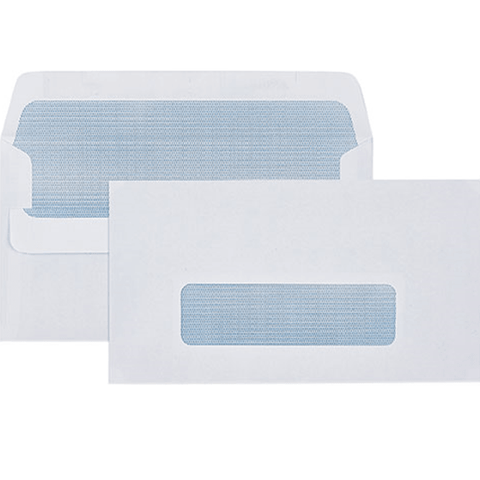 Cumberland 11B Envelopes Window Secretive Self Seal 80Gsm 90x145mm White Box 500