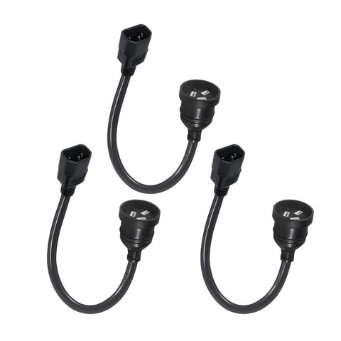 BOOC [3PK] 20cm Ultra-Short AU Power Cord, IEC C14 to 3-Pin AS/NZS Plug 10A 240V