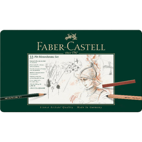 Faber-Castell Pitt Mixed Media Set, Monochrome, 33Pcs