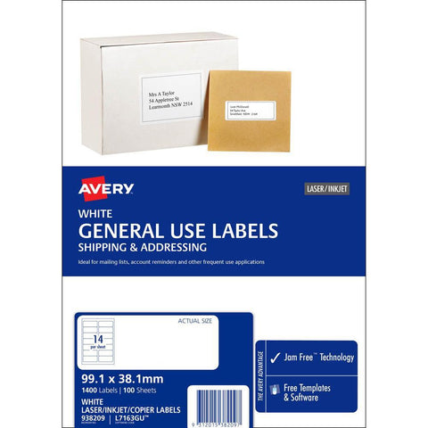 Avery General Use Labels, 99.1 x 38.1 mm [1400-Pieces]