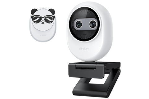 eMeet Piko Dual-Camera AI-Powered 4K Webcam White