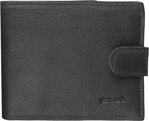 Pierre Cardin Men's Italian Leather Protected RFID Card Holder Wallet Black