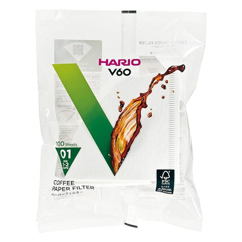 Hario V60 100Pcs White Paper Filters Bulk - 1 Cup