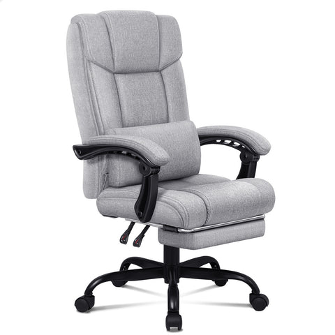 ALFORDSON Office Chair Executive Computer Fabric Seat Recliner (Grey)