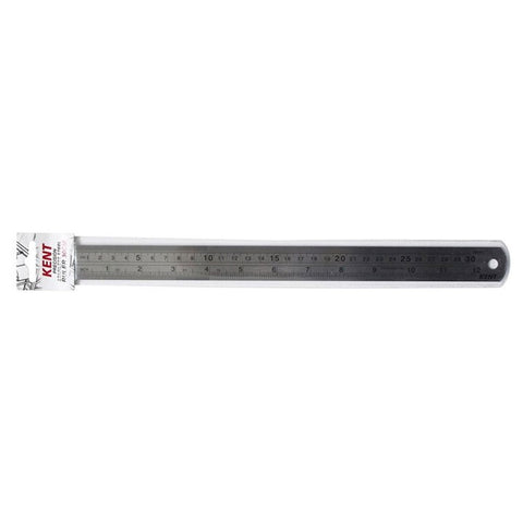 Kent Imperial and Metric Steel Ruler - 30cm